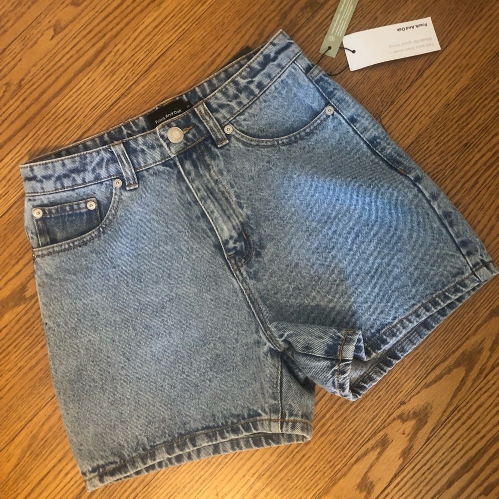 High waisted jean shorts